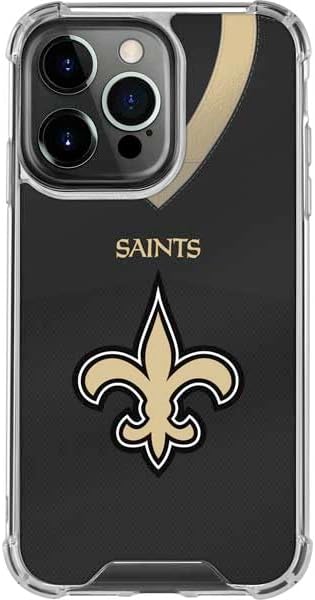 Skinit Clear Phone Case Compatible with iPhone 16 Pro Max - Officially Licensed NFL New Orleans Saints Team Jersey Design