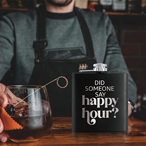 Touner Did Someone Say Happy Hour Hip Flask For Shot Drinking Of Alcohol Whiskey And Vodka, Groomsmen Gifts, Wedding Valentine's Christmas Gift, Wedding Hip Flask, Brother Gift #TOP4