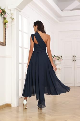 Women's Bridesmaid Dresses for Wedding Tea Length Infinity Chiffon Pleated High Low Formal Evening Party Gown3
