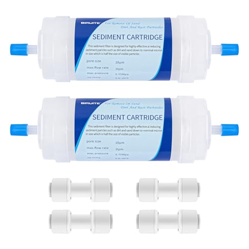 Hydrogarden Filtro de Agua para Tubos de Polietileno de 1/4 Pulgadas y Sistemas de Goteo de jardín (2 filtros de Agua+2 adaptadores rápidos)
