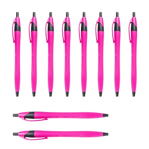 JUYAXIN 10本/セット 1.0mm オイルペン ノック式 ボールペン 滑らかな書き心地 学校 オフィス用品 教師用
