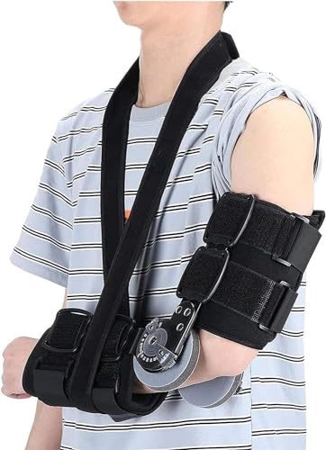 Codera con bisagras para atrapamiento del nervio cubital, férula de codo ajustable nocturna con estabilizador de cabestrillo, férula postoperatoria para brazo ortopédica para hombres y mujeres, cirug