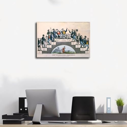 Toile WCYB Poster Drunkards Progress Nathaniel Currier cadre suspendu decoration murale premium - 3