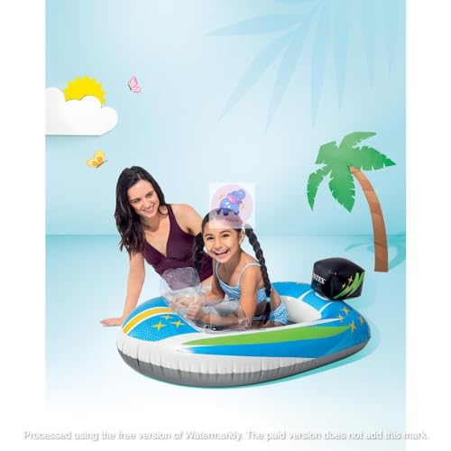 Image of Inflatable Kiddie Float | Water Baby Floater for Kids| Safe Anti-flip Diaper Style Swim Tube Rider| Swim Pool Tube for Toddlers|Multicolor Cute Swimming Pool Safety Seat (Pool Cruiser)