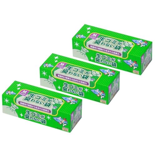 驚異の防臭袋BOS 生ゴミが臭わない袋 生ゴミ用 Mサイズ 90枚入り(3個セット)