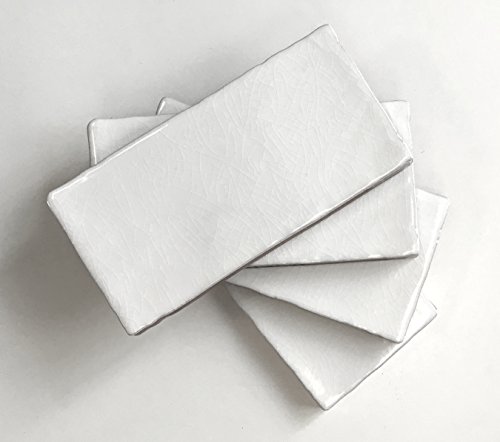 3X6 Subway White Crackled Ceramic Subway Tile Backsplash #TOP2