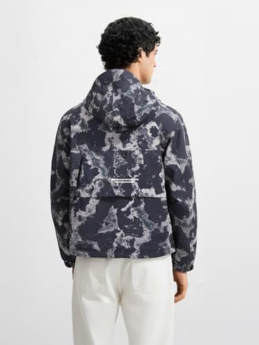 Image of The Indian Garage Co Men Regular Fit Long Sleeves Hooded Printed Jacket