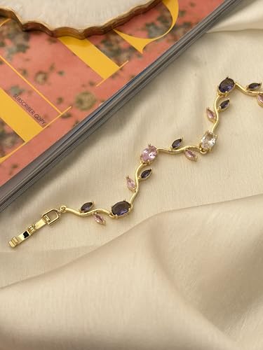 Image of Anti-Tarnish Tulip Bracelet for Women Stylish | Gold Plated Bracelet for Women | Fairy Bloom Rapunzel Bracelets | Daily Wear Gifting Jewellery | Gift for Anniversary