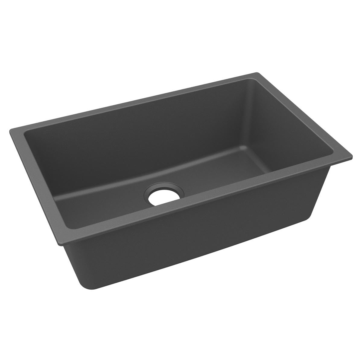 Évier à un bac Elkay Quartz Classic graphite résistant aux rayures de 74 cm