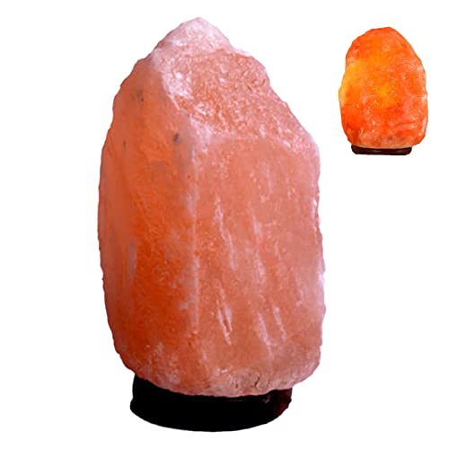 Salt lamp Night Light with Wooden Base Exquisite Salt Night Light for Office Restaurant Bar Gifts Home Décor