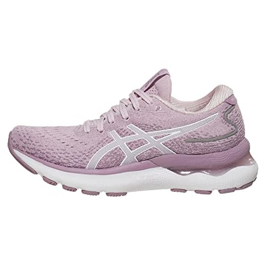 ASICS Women's Gel-Nimbus 24 Running Shoes, 8.5, Barely Rose/White