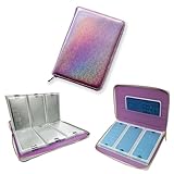 Finger Angel 48 Slots Holographic Nail Plates Holder Case Stamping Templates Organizer Retangel Nail Printing Molds Collection Manicure Tool Accessorie-6x12Cm Template Pink Color Case