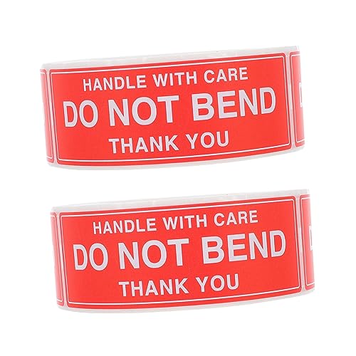 HAPINARY 2 Rolls Fragile Shipping Stickers Labels Mailbox Shipping Tags Packing Shipping Fragile Stickers for Shipping Paper Sticker with Care Warning Handle Copper Plate Stickers to Stack
