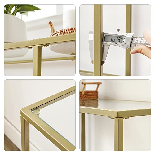Image of VASAGLE 51.2 Inches Console Table with 3 Shelves, Tempered Glass Shelf