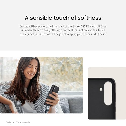 Image of SAMSUNG Galaxy S25 FE Kindsuit Phone Case, Textured Feel, Chic Protective Cover, Soft Inner Lining, Elegant, US Version, Black