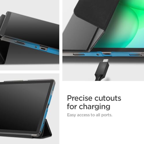 Spigen for Galaxy Tab A11+ (2025) / A9+ (2023) Case, Smart Fold Slim Tri-Fold Stand Cover with Auto Wake/Sleep, Magnetic Closure, Hard PC Back with Soft Suede Interior, 11 Inch, Black - image 7