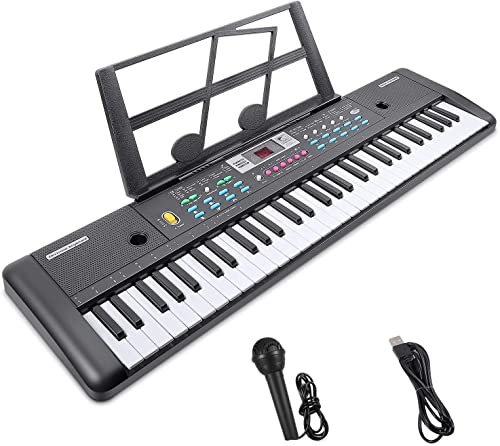 Clavier Numerique 61 touches, FOXSPORT, Piano Enfant, Clavier Electronique Portable avec Support de Partition et Microphone, Cadeau pour garçons et filles - Les Beatles, Paul McCartney, John Lennon, RIngo Starr, George Harrison Clavier Numerique 61 touches, FOXSPORT, Piano Enfant, Clavier Electronique Portable avec Support de Partition et Microphone, Cadeau pour garçons et filles