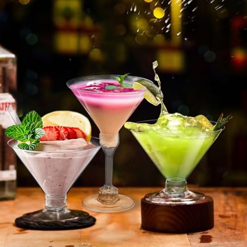 Calbode 80 Pack Plastic Martini Glasses With Spoons, 5 Oz Disposable Cocktail Glasses Dessert Plastic Shot Glasses For Desserts thumb #6