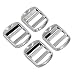DGOL 10 pcs 1 inch Metal Zinc Alloy Ladder Lock Slider Adjustable Webbing Strap Release Buckles (Silver)