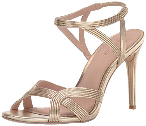 Rachel Zoe Women's Isabella Sandal-Metallic Nappa Heeled, Light Gold, 9 M US