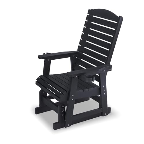 Mosbrisa Poly Lumber Patio Glider for One Person, with Cup