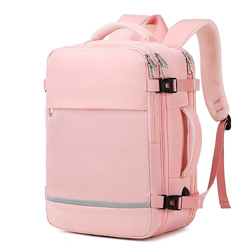 DWQOO Mochila de viaje para mujer, mochila aprobada para vuelo, mochila para laptop de 15.6 pulgadas, mochila deportiva impermeable, mochila universitaria, mochila casual, para senderismo, negocios,