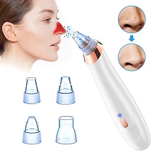 Deep Clean Blackhead Remover Machine - Electric Facial Pore Clean Blackhead Acne Remove Extractor Tool, Newest 5 in 1 Standable USB Rechargeable Microdermabrasion Machine Beauty Device (White)