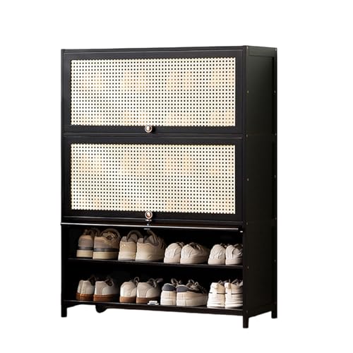 Armoire à chaussures rabattable en bambou au design moderne et durable