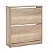 Regał na buty VIVO, 73 x 26 x 84 cm, z dwoma półkami, na 14 par, idealna szafka do przedpokoju, matowe wykończenie, kolor dębu tori