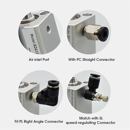 Vérin compact SDA pneumatique double effet alésage 32mm course 85mm - 2