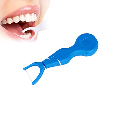 SUPVOX 2 peças de suporte de fio dental reutilizável para substituição do suporte de arame (azul)