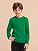 Haloumoning Boys Texture Sweater Kids Crewneck Long Sleeve Knit Pullover Sweater Fall Winter Clothes 5-14 Years Green
