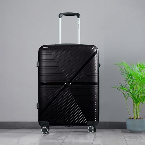 Image of Stony Brook Nasher Miles Axis 55 Cm 20 Inch Polypropylene Hard-Sided 4 Wheels Spinner Cabin Luggage Trolley Bag (Black)