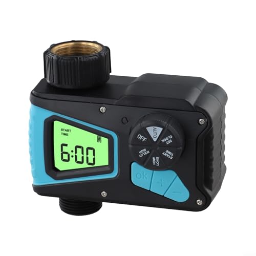 Vidonergy Controlador de riego para plantas de jardín y balcón, sistema de riego automático con temporizador programable, pantalla LCD grande, IPX5 impermeable, manguera de 3/4 pulgadas