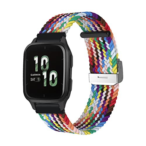 ToVioc 20mm Nylon Watch Strap for Garmin Forerunner 165/165 Music/Vivoactive 5 Strap Elastic Sport Replacement Watch Band for Garmin Vivomove Trend/Venu Sq 2 / Vivomove Sport