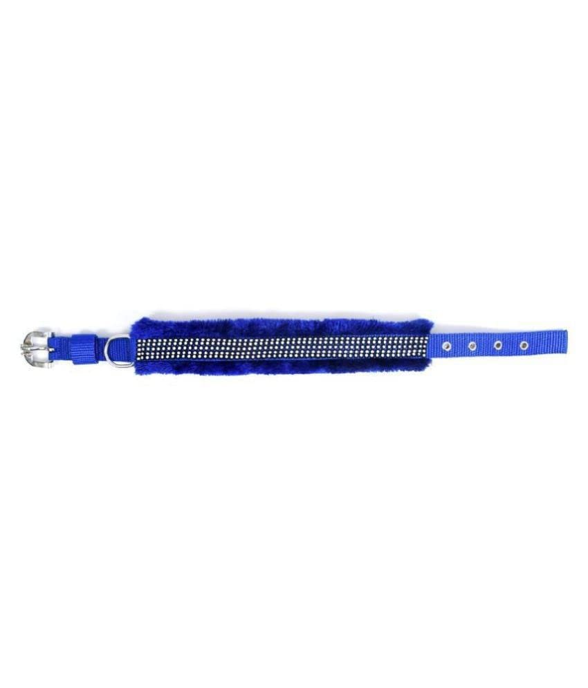 Image of Nylon Dog Collar,Pet Dog Nylon with Soft Fur Padded Puppy Collar-1 Piece (XX-Large, Blue)