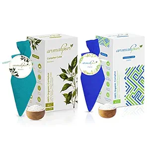 Aromahpure Camphor Cube  100% Pure & Organic Camphor Cone for Car, Room and Bathroom Fresheners (Original + Bhimseni)