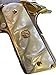 Compatible Replacement for 1911 Pearl Premium Grips Colt Gov. & Clones Taurus, S&W, Springfield, Rock Island MOP Full Size w/Eagle Medallion