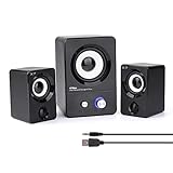HTRise USB Powered Computer Speakers System (X7 Black) for Gaming/Music/Movies, Active Multimedia Stereo Sound for Laptop/Desktop/Lenovo/HP/ThinkPad/IBM/DELL/SONY/MACFEE/SAMSUNG/ACER/Microsoft/PC