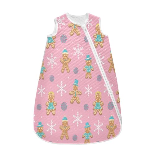 Kigai Christmas Gingerbread Baby Sleep Sack Wearable Blanket Sleeping Bag 2-Way Zipper Soft Swaddle Transition Sack