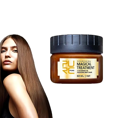 Tiliraiy Pure Keratin Repair Hair Mask - Keratin Mask with Argan & Coconut Oil, 5 Seconds Magical Hair Treatment, Pure Keratin Mask Hair Straightening for Dry Damaged Frizzy Hair (1pcs)