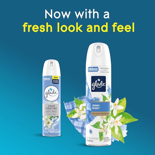 image for Glade Air Freshener Room Spray, Clean Linen Scent, Odor Fighting to De
