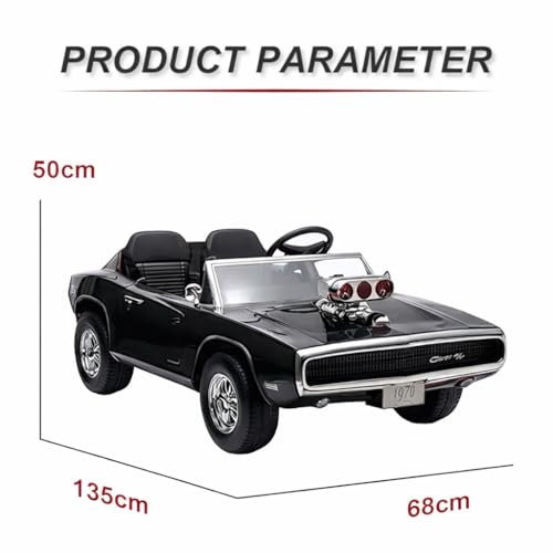 Image of Kids Licensed Dodge Charger 1970 | Big Size 12V Electric Ride On Car for Kids with Remote Control, Music and Light1-7 Yrs Car Battery Operated Ride On | Double Seater | Smoke Feature