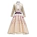 IWEMEK Filles Déguisements Reine des Neige 2 Anna Costume Princesse Robe + Manteau Set pour Enfants Carnaval Halloween Noël Robes de fête Soirée Anniversaire Cérémonie #B: Jaune 4-5 Ans