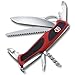 Price comparison product image Victorinox Ranger Grip 79 Swiss Army Knife Large, Multi Tool, 12 Functions, Locking Blade, One Hand, Red/Black