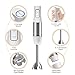 Enfmay 5-in-1 Immersion Hand Blender, 500W 6-Speed Handheld Stick Blender with Stainless Steel Blades,Whisk & Milk Frother, BPA-Free Chopper Beaker for Soups, Smoothies, Sauces, Baby Foods, White