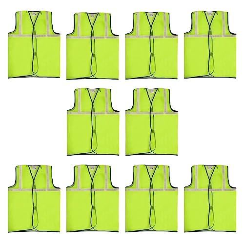 Image of Foot Trends Safety Jacket Reflective High Visibility use For Airport, Construction,Police, Sanitation, Security Guard, Engineering jacket (Free Size, PACK OF 10)