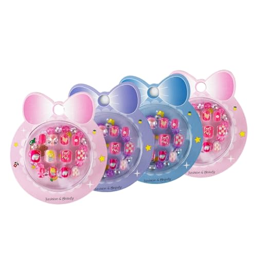 Kit 48 Unha Postiça Infantil Kids Autocolante + 4 Pulseiras