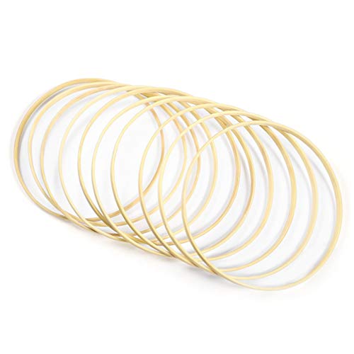 Anéis de madeira STOBOK 12 peças, 10 cm, argolas de macramê, anéis de bambu apanhador de sonho, argo