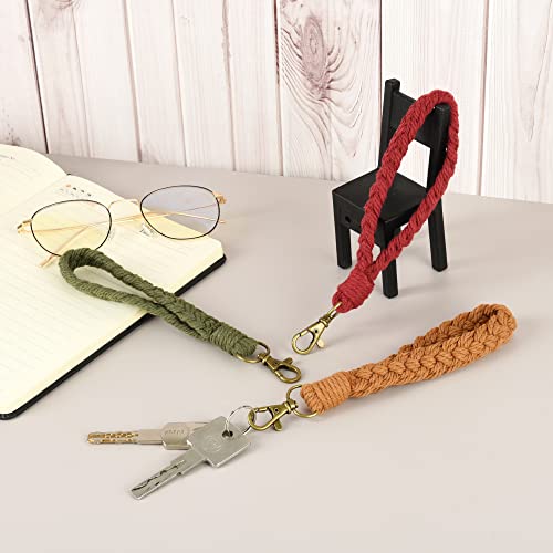Allreal 5 Pcs Macrame Boho Keychain Soft Woven Wristlet Bracelet For Women Knotted Lanyard Keyring Holder For Wedding Bridal Gift #TOP4